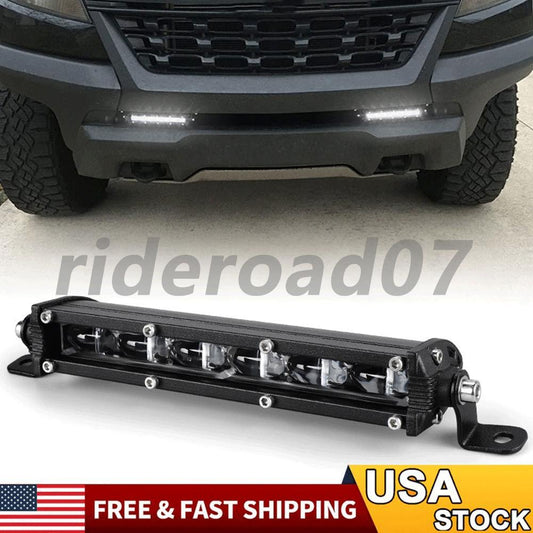 1X 7Inch LED Slim Work Light Bar Flood Spot Pods Offroad Fog Driving SUV Truck