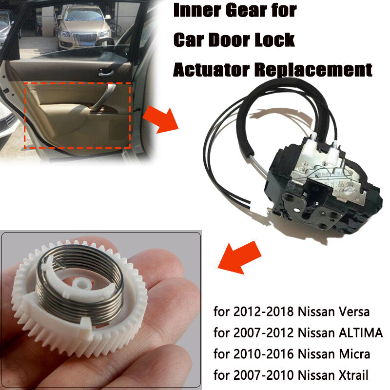 The new door lock actuator gears are compatible with for Nissan ALTIMA (2007-2012) and Versa (2012-2018).