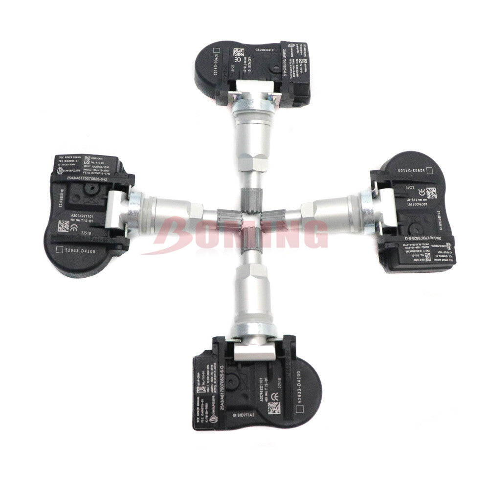 4x New TPMS 52933-D4100 for Kia Pressure Monitoring System Tire Pressure Sensors