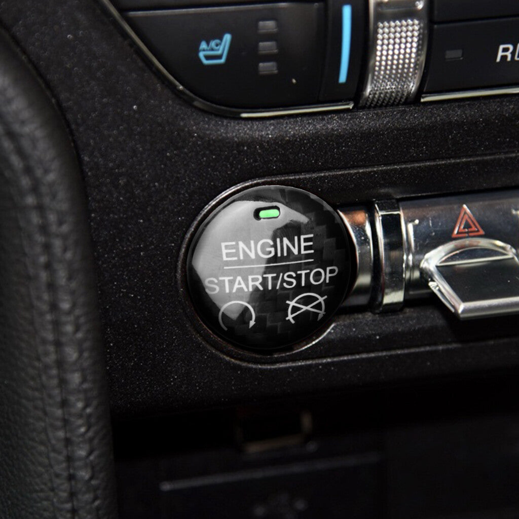 Real Carbon Fiber Engine Start Stop Button Cover Trim for Ford for Mustang 2015-2022