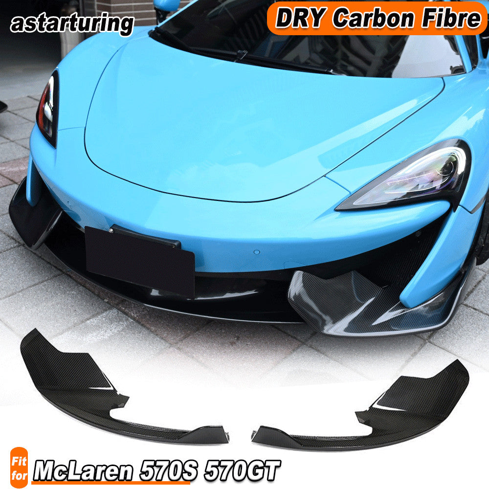 Fit for McLaren 570S 570GT 2015-2020 Dry Carbon Fiber Front Bumper Splitters Lip