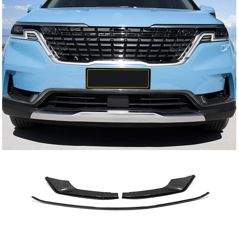 for Kia Carnival 22-24 Carbon Fiber Bumper lower Grille Fog Lamp Eyelids Trim 3X