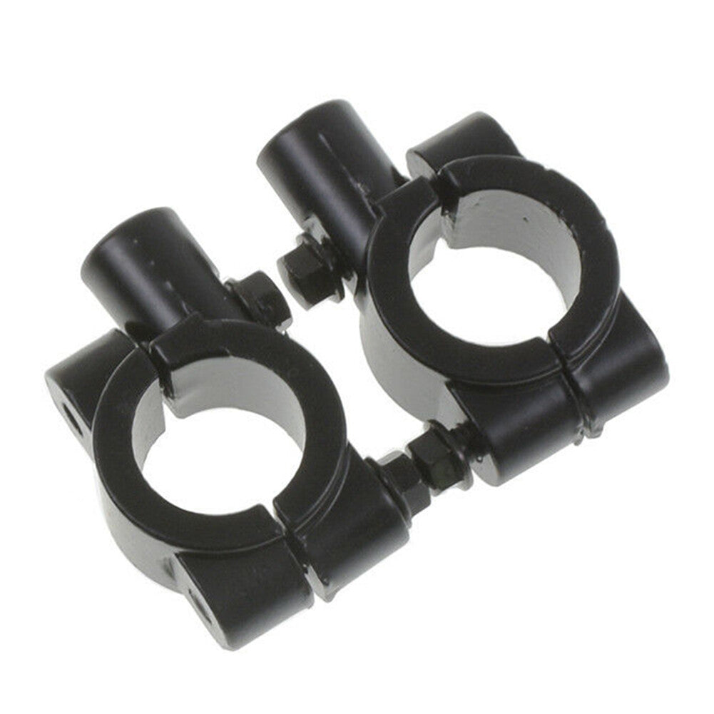 M10 22MM Handlebar Mirror Mounts Holder Clamps Adaptor Motor Bike Black Pair UK
