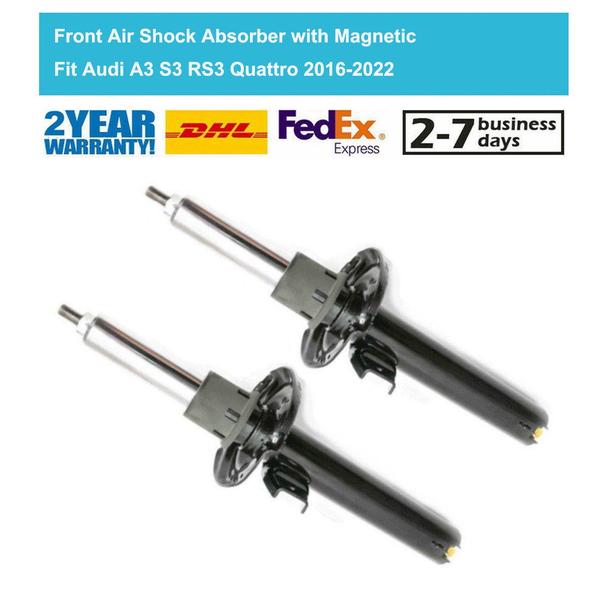 for Audi A3 S3 RS3 2016-2020 Front L/R Shock Absorber Struts with Magnetic 2PCS