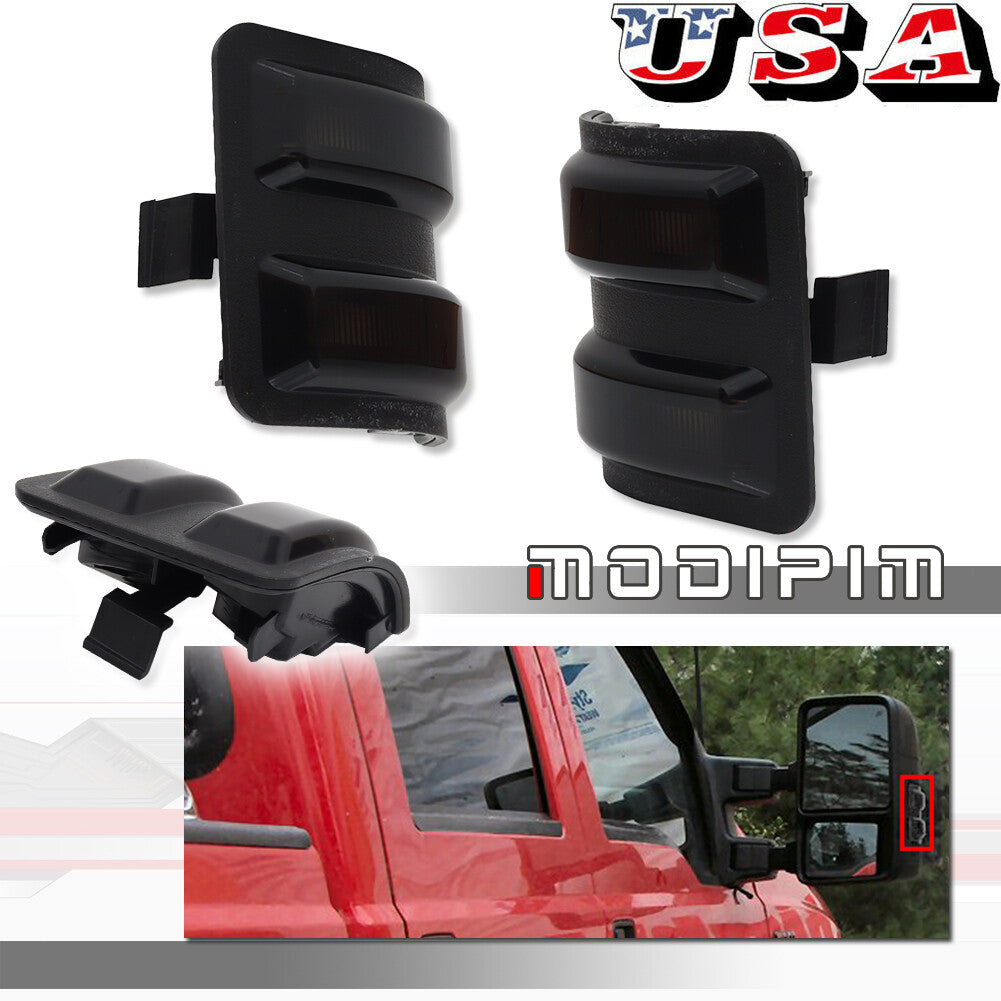Fit 08-16 for Ford F250 F350 F450 Overdrive side marker mirrors and turn signals smoked