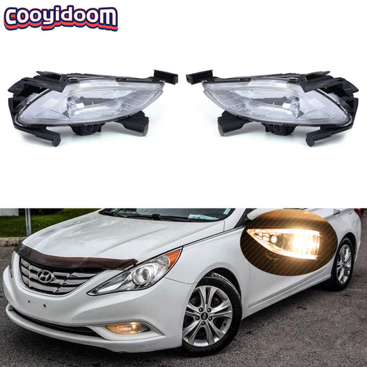 Suitable for 2011-13 for Hyundai Sonata front bumper fog lights and driving lights with clear Lens LHRH