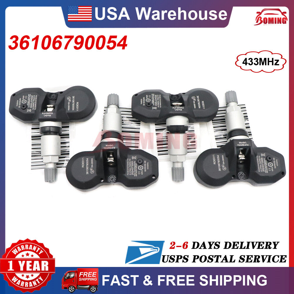 4-piece kit 36106790054 new TPMS tire pressure sensors for BMW X3, X5, Z4, and for Mini 433MHz.