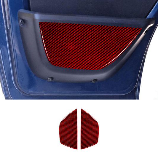 2Pcs Red Carbon Fiber Door Bottom Panel Cover Trim for RAM Promaster 2014-2021