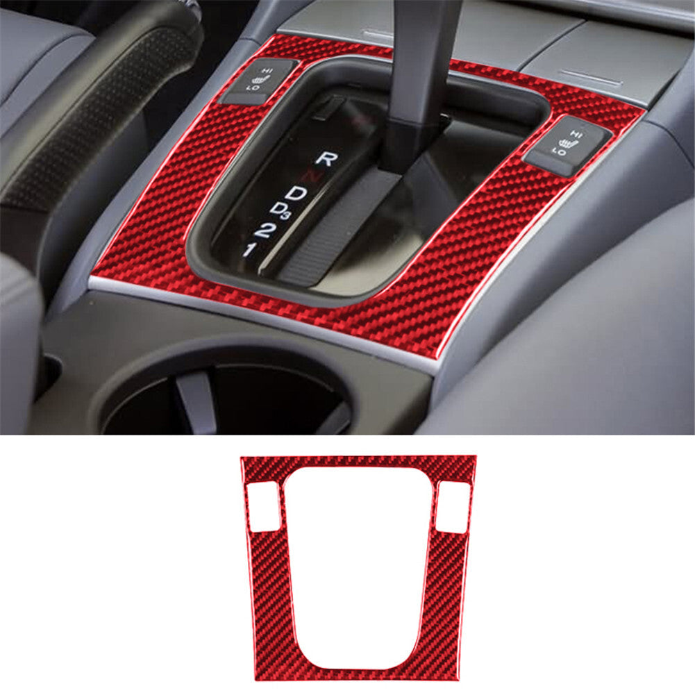 Red Carbon Fiber Shifter Surround Panel Trim Cover for Honda Accord Sedan 03-07