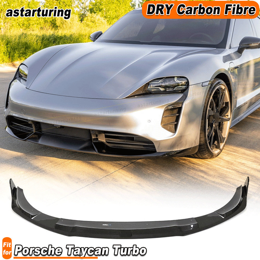 for Porsche Taycan Turbo 9J1 Sedan 2019UP DRY CARBON Front Bumper Lip Spoiler