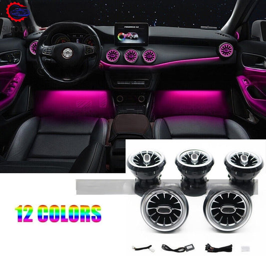 12 Color LED Air Vent Ambient Interior Light for Mercedes-Benz W117 W176 X156