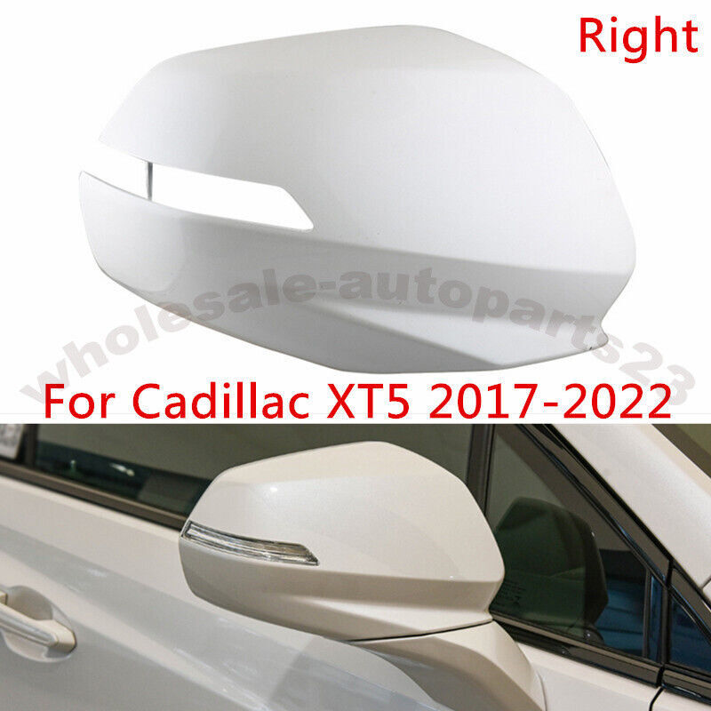 White RH Rearview Side Wing Mirror Cover Shell Cap for Cadillac XT5 2017-2022