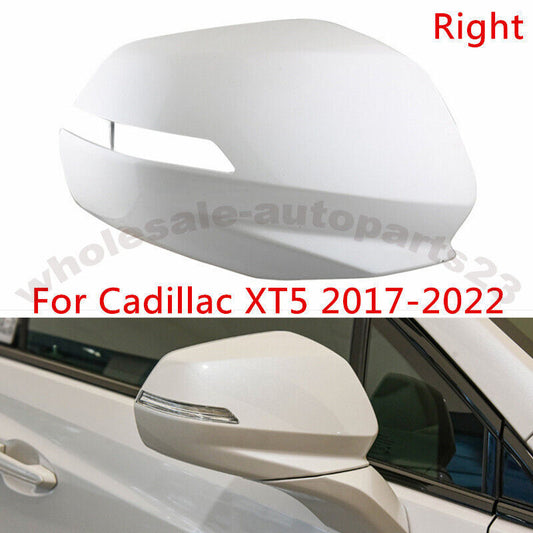 White RH Rearview Side Wing Mirror Cover Shell Cap for Cadillac XT5 2017-2022