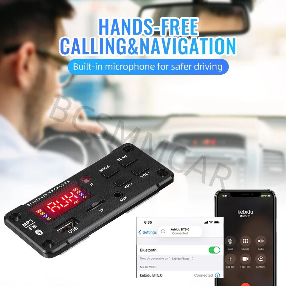 Car FM Radio Module Bluetooth Speaker MP3 Decoder Board USB TF FM Remote Control