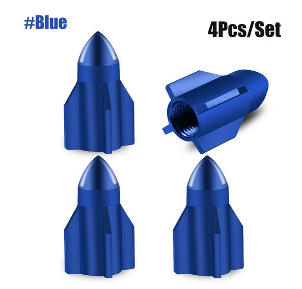 4-piece car tire valve cover rod air dust cover, dustproof and rustproof, blue, suitable for VW .