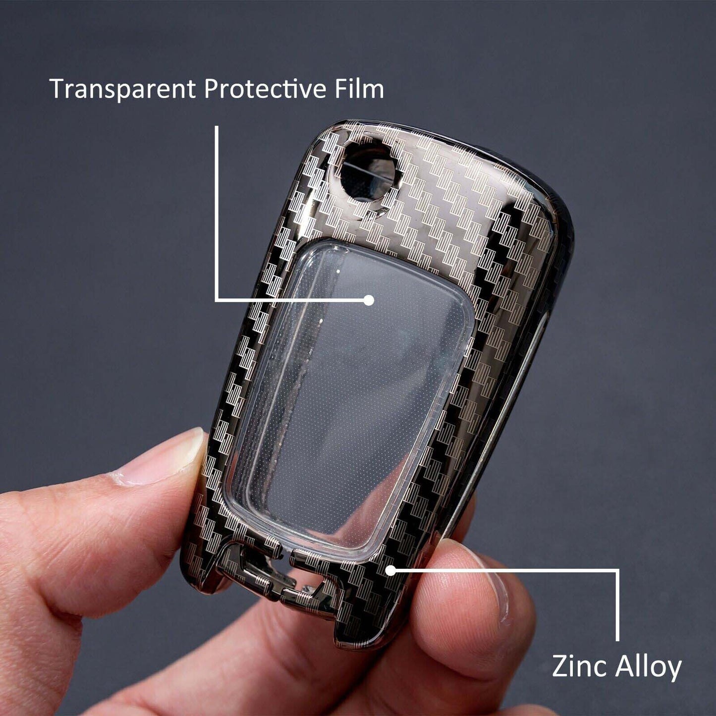 Carbon Fiber Metal Key Fob Cover Ring for Chevy for Cruze Impala Equinox Trax for Buick