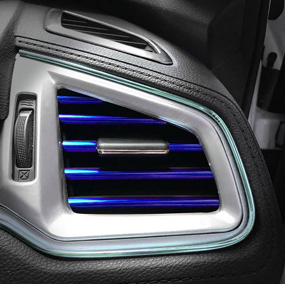 10-piece automotive air conditioning socket decorative molded trim strip in blue for Chrysler