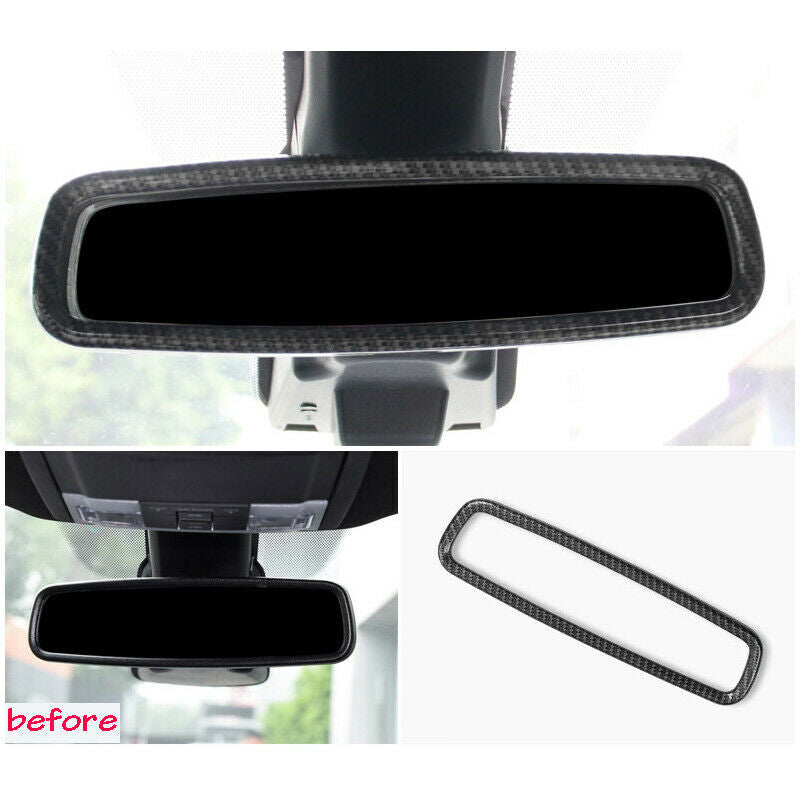 for Ford Explorer 2016-2019 Carbon Fiber Car Interior Rearview Mirror Frame Trim