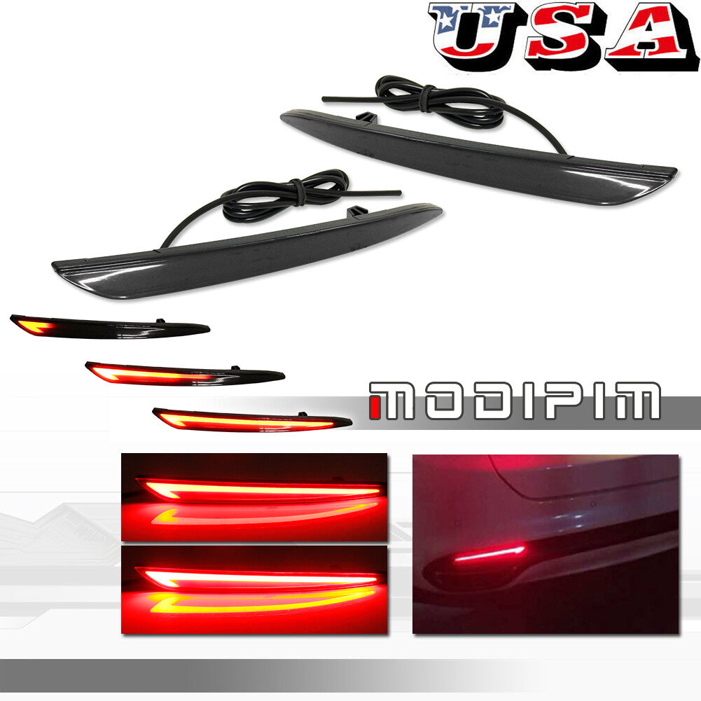 LED rear bumper reflector brake and taillight signals 2013-18 for Ford Fusion Mondeo