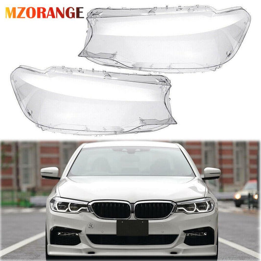 2¡Á F¨¹r for BMW 5er G30 G38 2016-2019 Scheinwerferglas Linse Abdeckung Links+Rechts