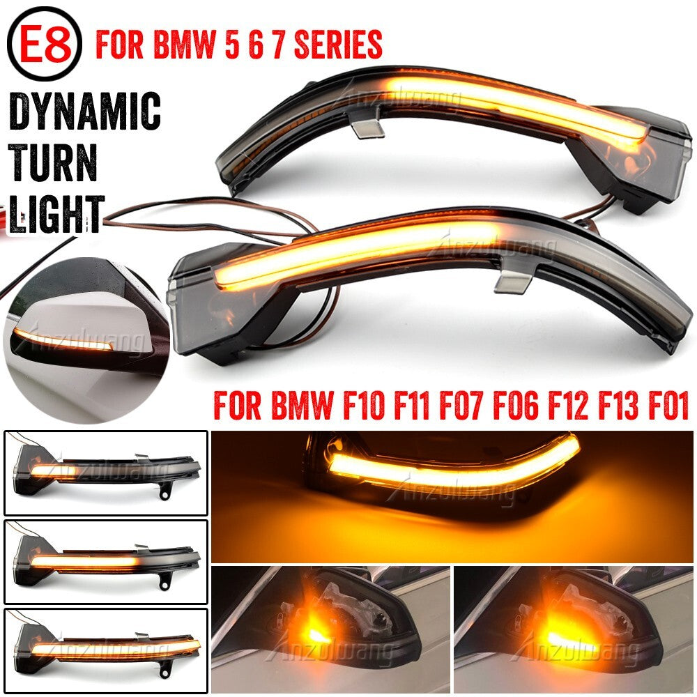 Dynamic LED Wing Mirror Indicator Turn Signal Light for BMW F10 F11 F07 F12 F13