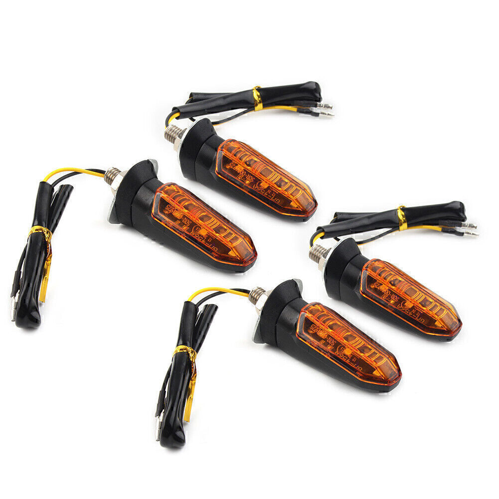 4X Universal Motorcycle LED Turn Signal Indicator Amber Blinker Light Lamp Amber