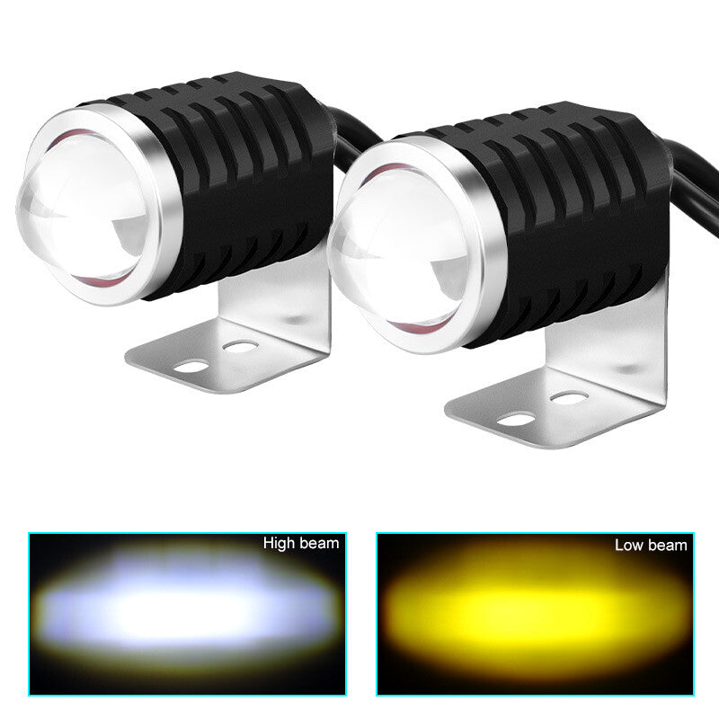 2X for Mini LED Motorcycle Headlight Yellow White Spot Light Driving Fog Lamp ATV