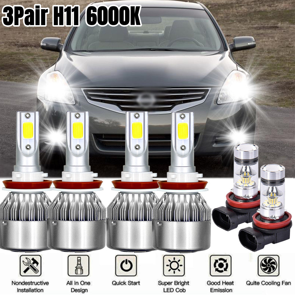 Combined LED headlights (high and low) + fog bulb kit for 2007-2018 for Nissan Altima
