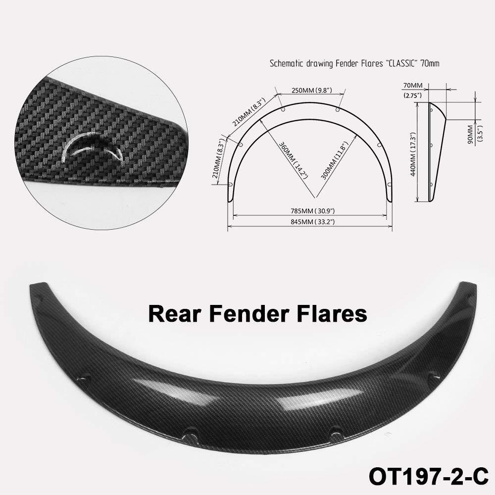 4-piece mudguard flare wheel arch body trim flexible polyurethane suitable for automotive general use.