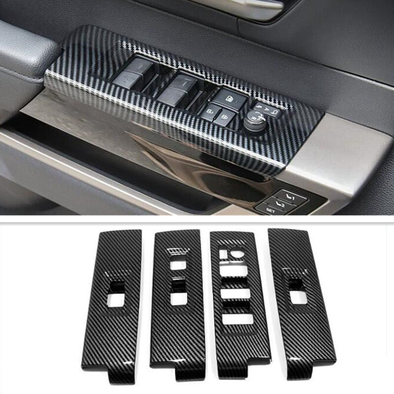 Carbon fiber window switch panel cover trim suitable for Toyota Sequoia 2023 2024
