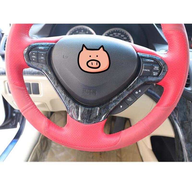 Black Wood Grain Steering Wheel Strip Cover Trim 1pcs for Acura TSX 2009-2014