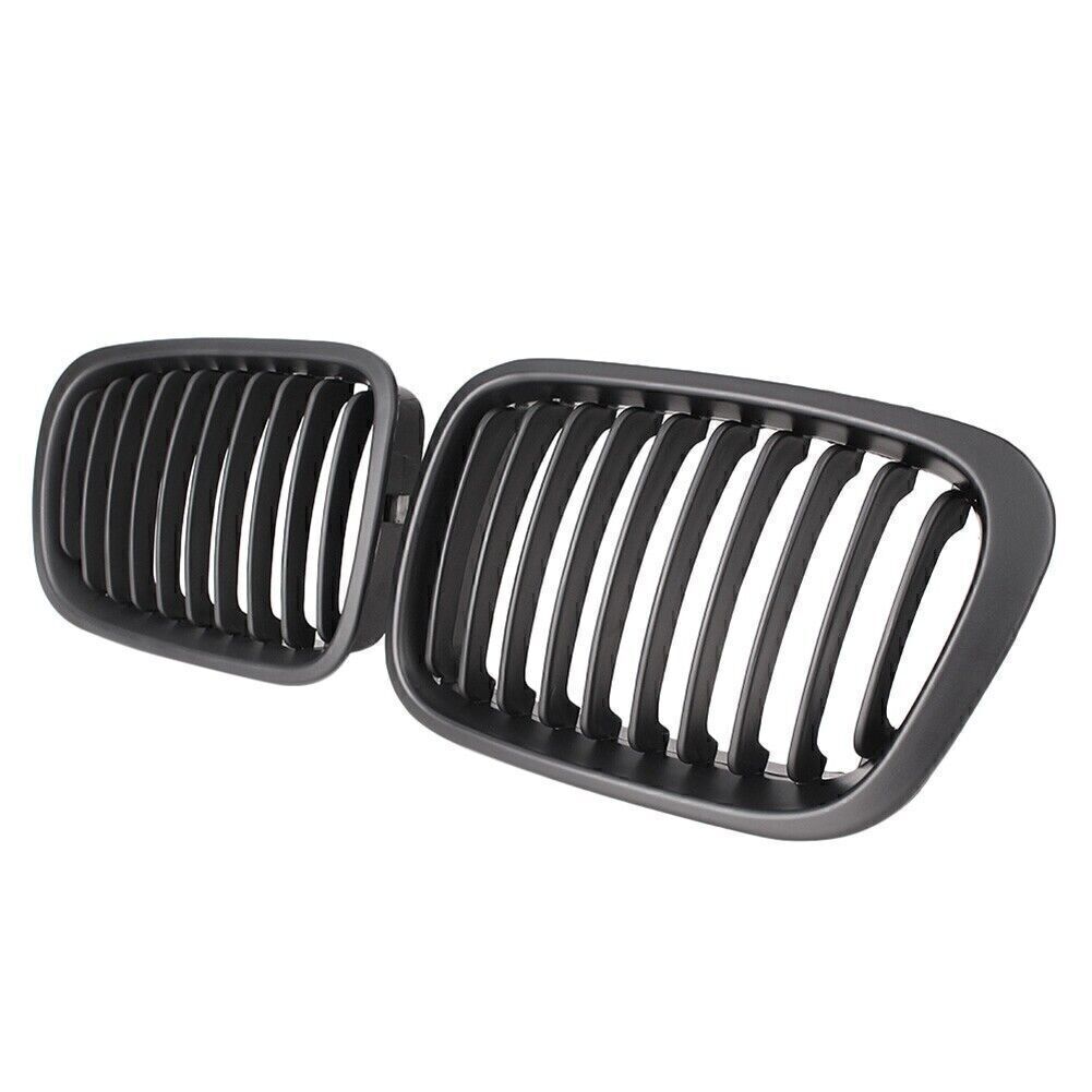2pcs Front Insert Kidney Grilles for BMW E46 4D 3 Series 1998-2001 Matte Black