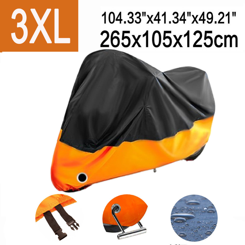 3XL Motorcycle Protective Cover - Suitable for Winter Outdoor Waterproof Storage and Snow/Rain Protection