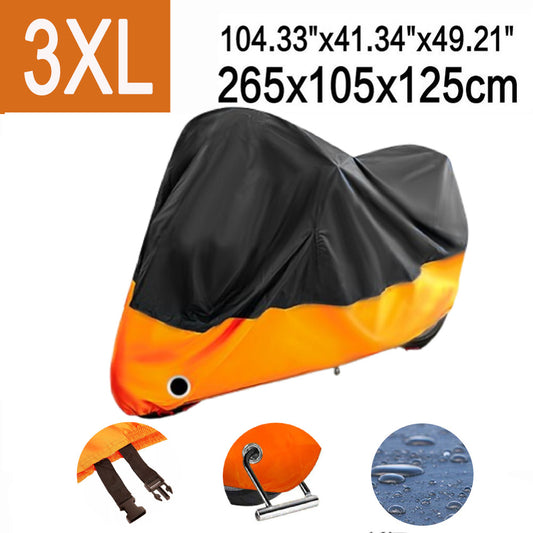 3XL Motorcycle Protective Cover - Suitable for Winter Outdoor Waterproof Storage and Snow/Rain Protection