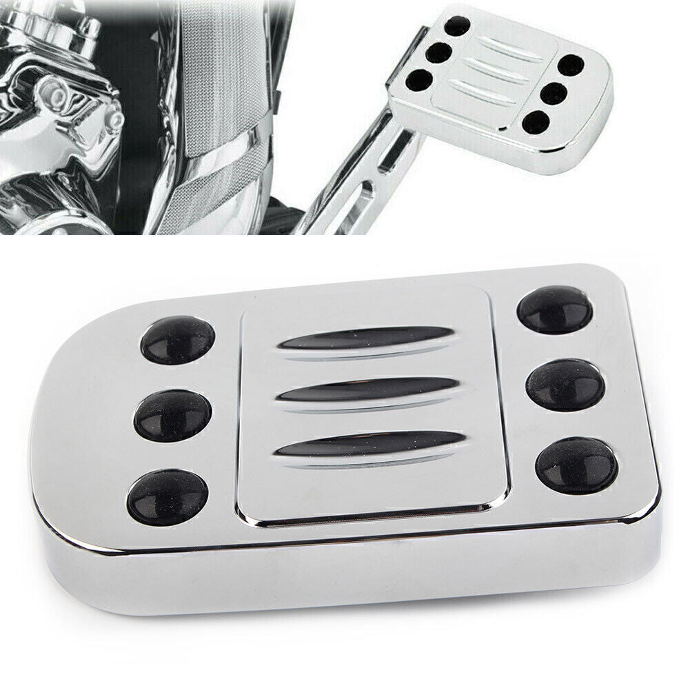 Billet Brake Pedal Pad Cover Chrome Fit for Harley Heritage Softail FLSTC Road Glide