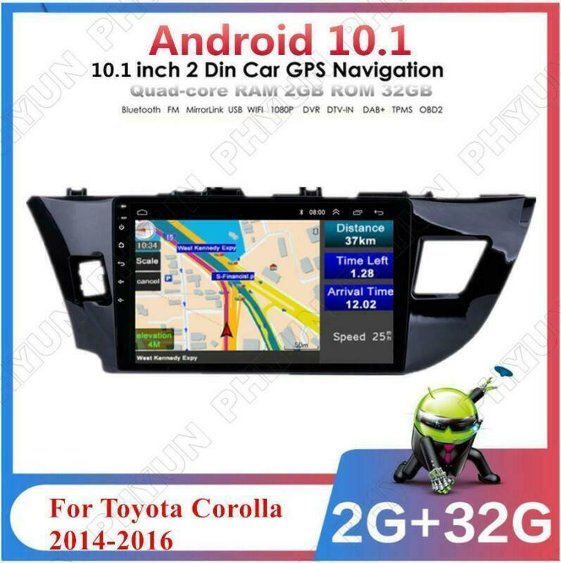 WiFi GPS Radio Player 2GB+32GB For 14-16 for Toyota for Corolla Android 10.1 Car Stereo