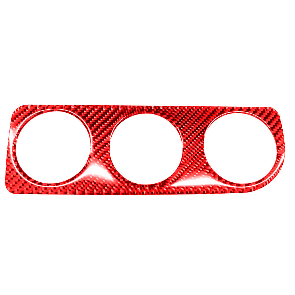Red Carbon Fiber Interior A/C Switch Panel Cover Trim for Toyota for Corolla 2014-18