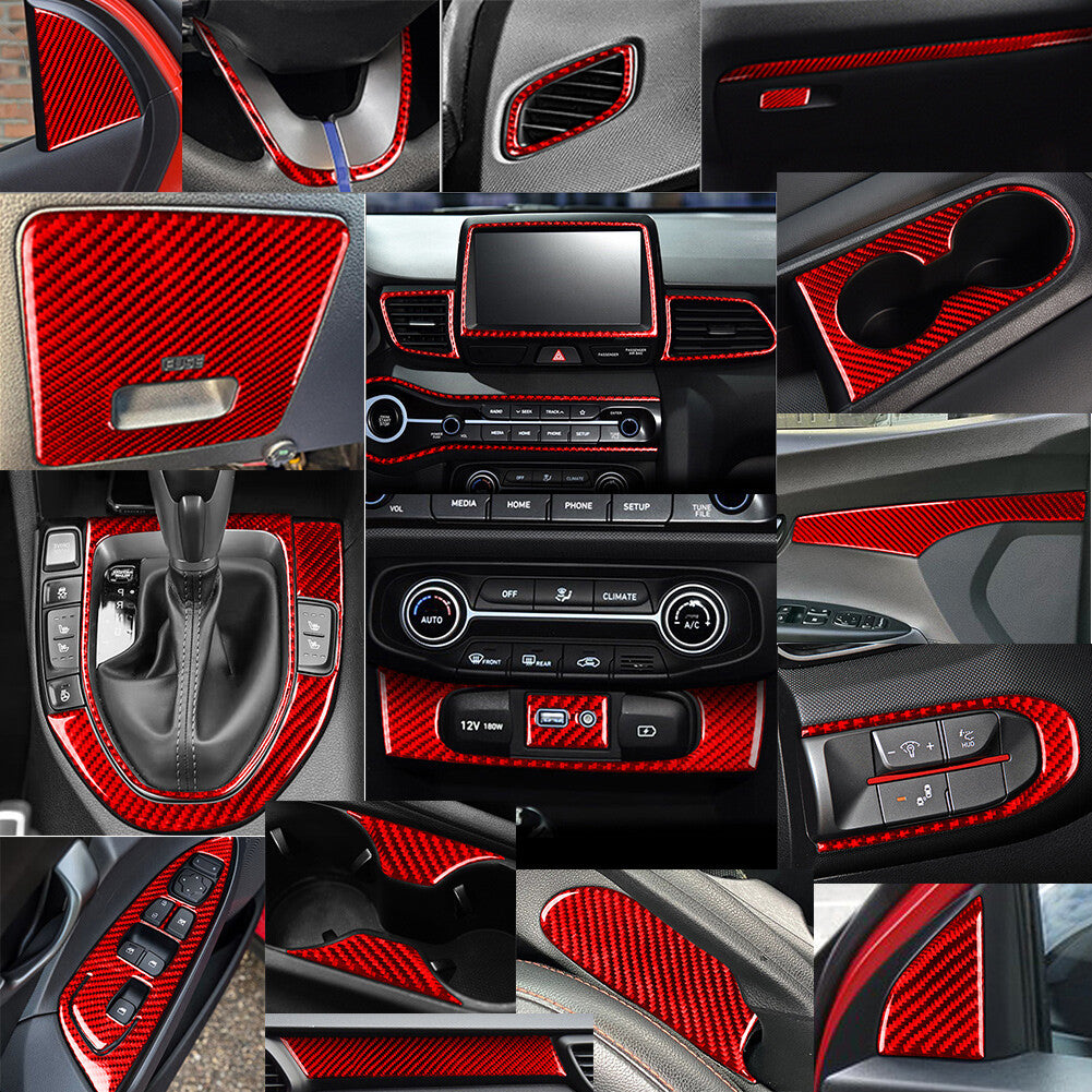 Carbon Fiber Interior Cover Trim Kit for Hyundai for Veloster JS N 2019-2022 2019