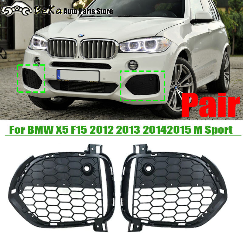 A pair of front bumper fog light cover frames for BMW X5 F15 2012 - 2015 M Sport LHRH