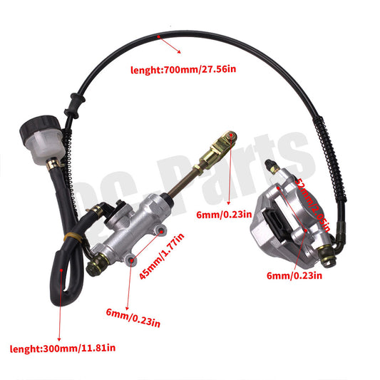 Hydraulic Rear Disc Brake Caliper w/Master Cylinder Brake Pads Foot Brake Kits1X