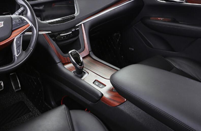 for Cadillac XT5 2017-19 Wood Grain ABS Inner Gear Box Shift Panel Cover Trim 3x