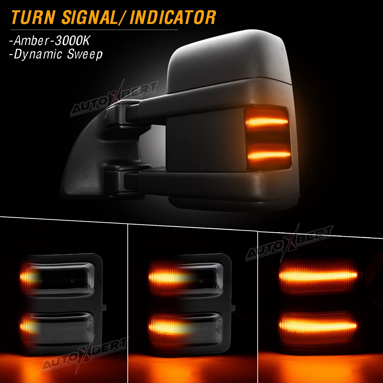 LED Side Mirror Lights Sequential Flowing for Ford F250 F350 08-16 7C3Z13776A US