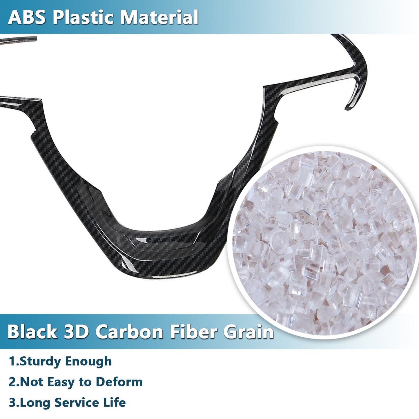 Carbon Fiber Steering Wheel Cover Trim Sticker for Jeep Grand Cherokee 2014-2023