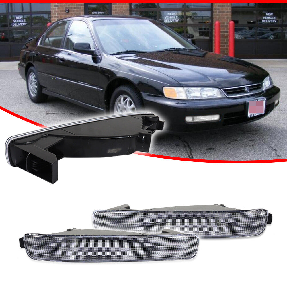 A pair of transparent lens signal bumper light housings are suitable for 1996-1997 for Honda Accords.