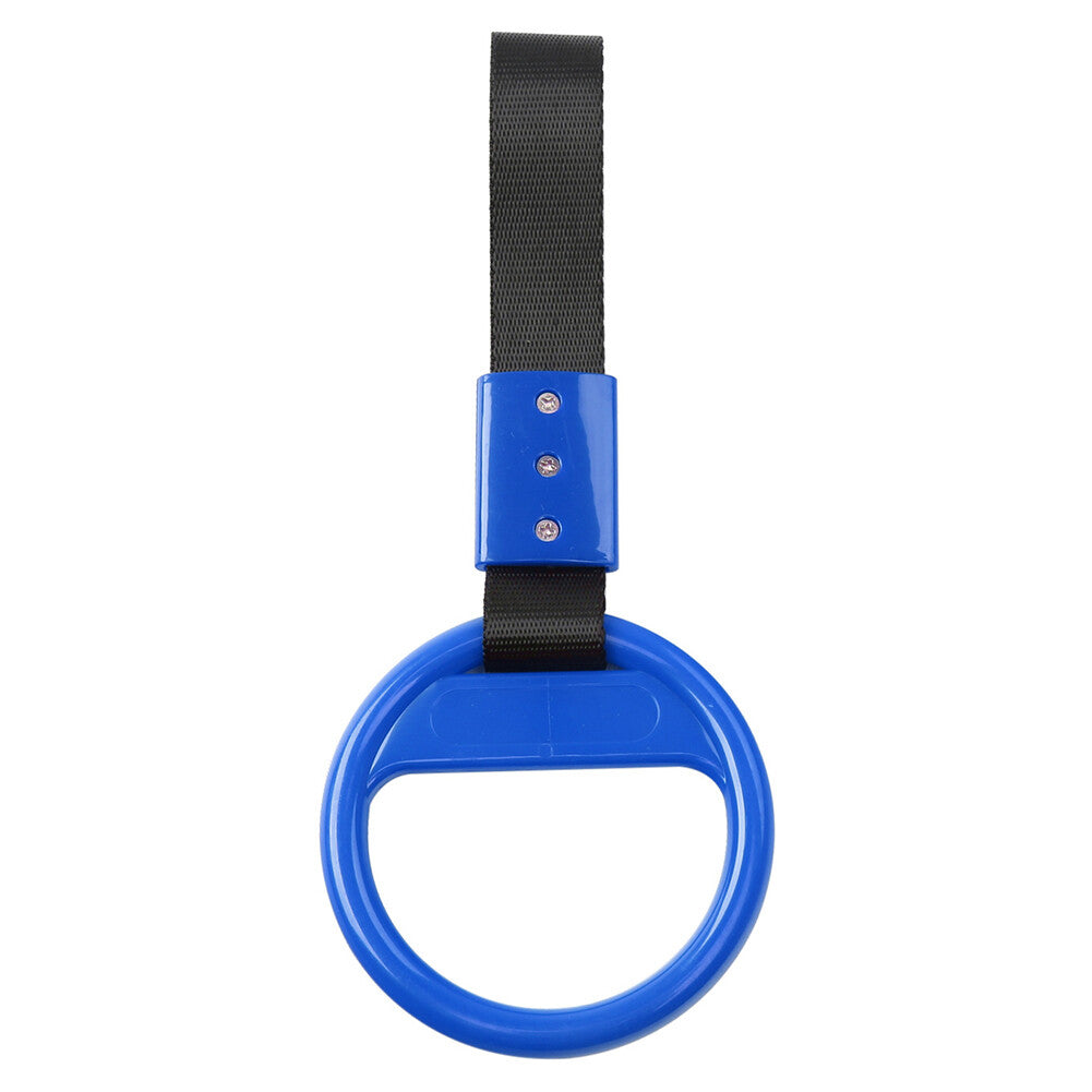 Car Ring Train Bus Handle Hand Strap Drift Charm Tools Black+blue Round