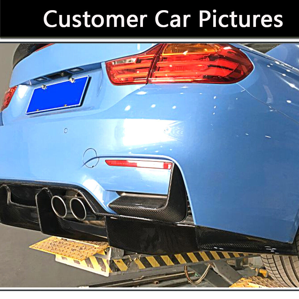 for BMW F80 M3 F82 F83 M4 14UP Carbon Rear Bumper Splitter Lip Corner Covers