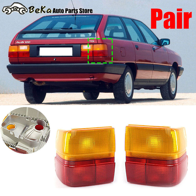 A pair of taillights and brake lights for Audi 100 C3 Sedan 1983-1990.