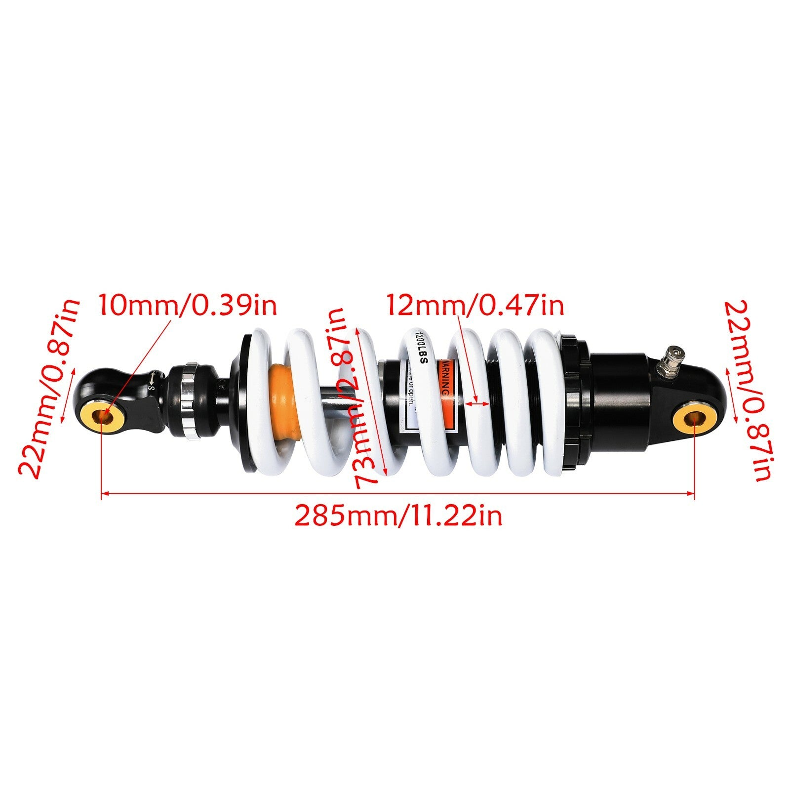 285mm 11-inch rear shock absorber suitable for all-terrain vehicles, four-wheeled bikes, Apollo 110/125/140cc