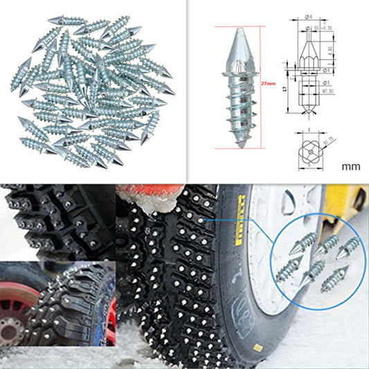 Universal Car Tires Studs Screw Snow Spikes Wheel Tyres Snow Chains Studs Winter