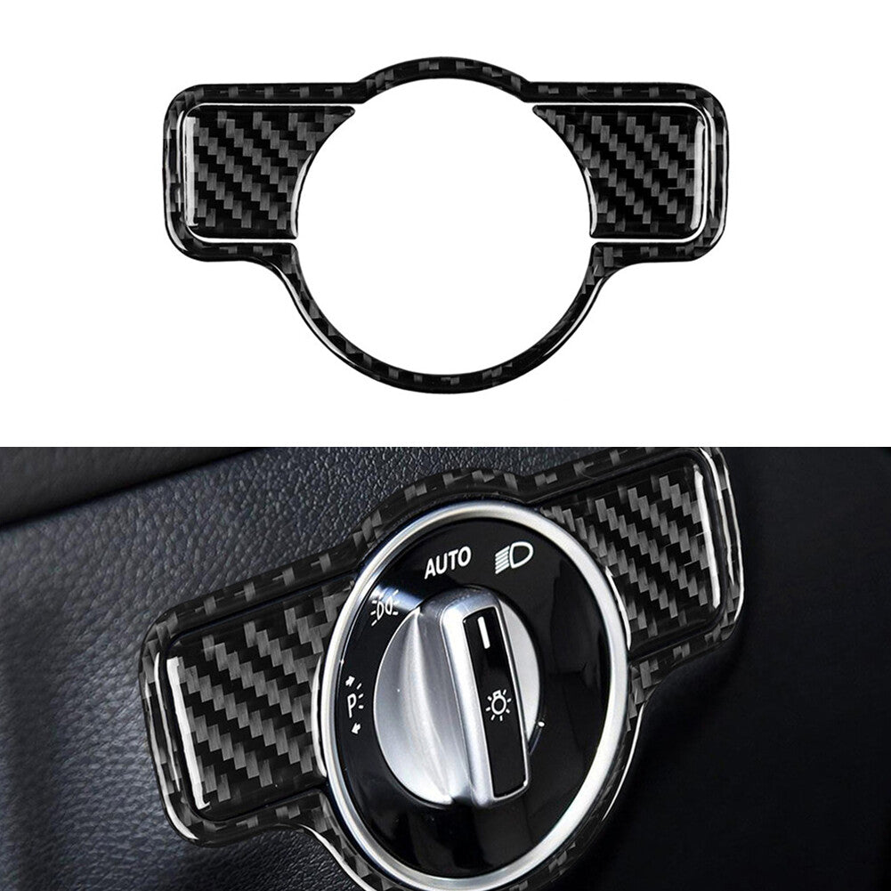 for Mercedes-Benz A C E CLA GLA GLK Carbon Fiber Headlight Switch Button Trim B